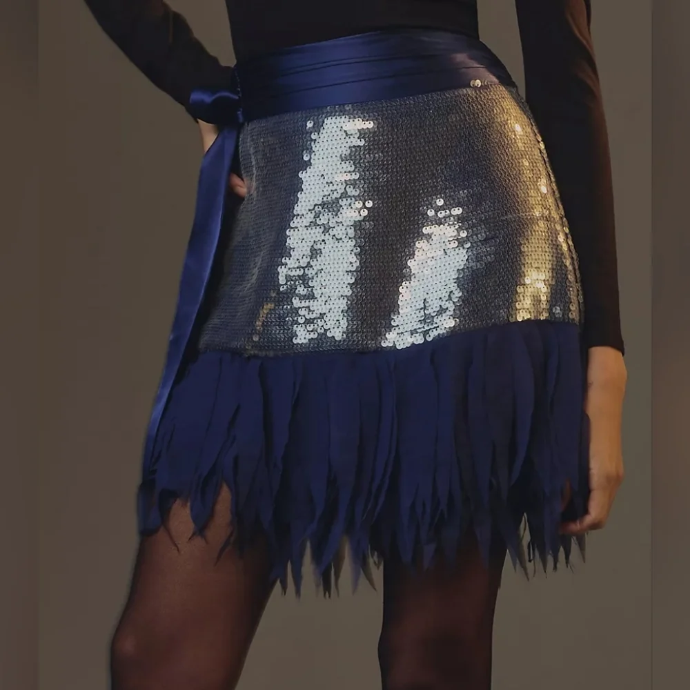 Anthropologie Sequin Festival Mini Skirt